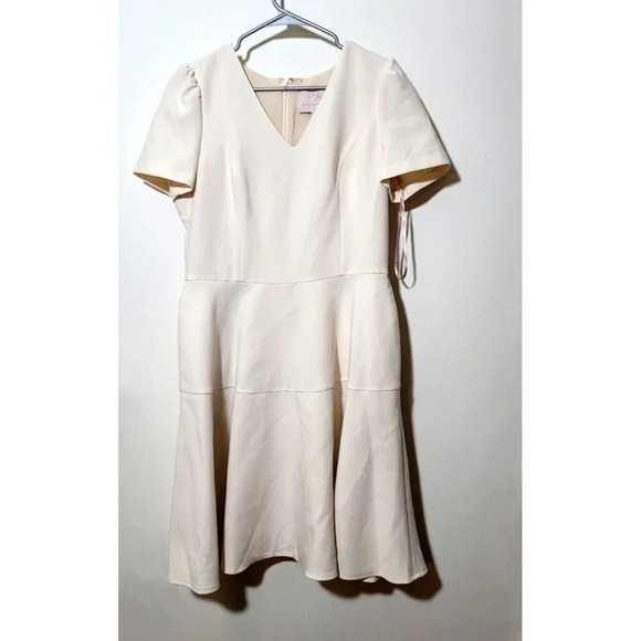 Gal Meets Glam Dress Sz 12 Ivory Midi Classic Modest Femme Romantic Chic Retro - Picture 1 of 12